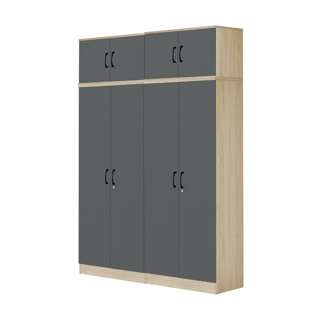 Florence Series 1/2/3/4/5 Doors Tall Wardrobe with Drawers and Top Cabinet in Natural