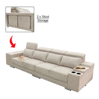 Manny 1/2/3/4-Seater Sofa with Stool Storage & Cup Holder w/ Pet-Friendly Option