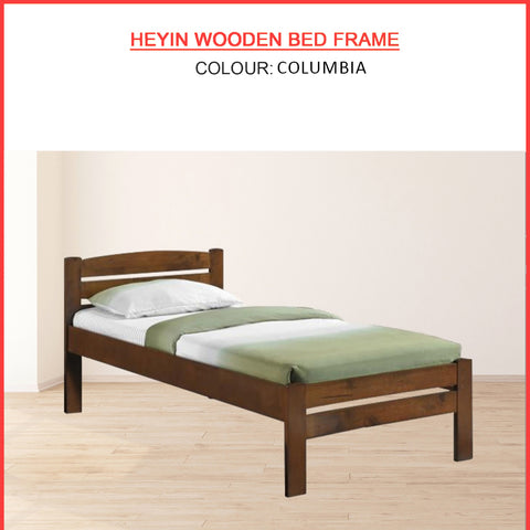 Image of Heyin Single Wooden Bed Frame with Underbed Clearance for Extra Storage - with Mattress Option