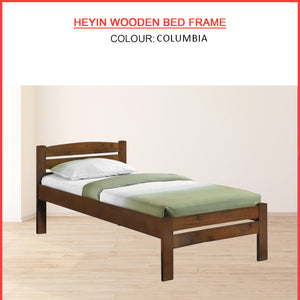 Heyin Single Wooden Bed Frame with Underbed Clearance for Extra Storage - with Mattress Option