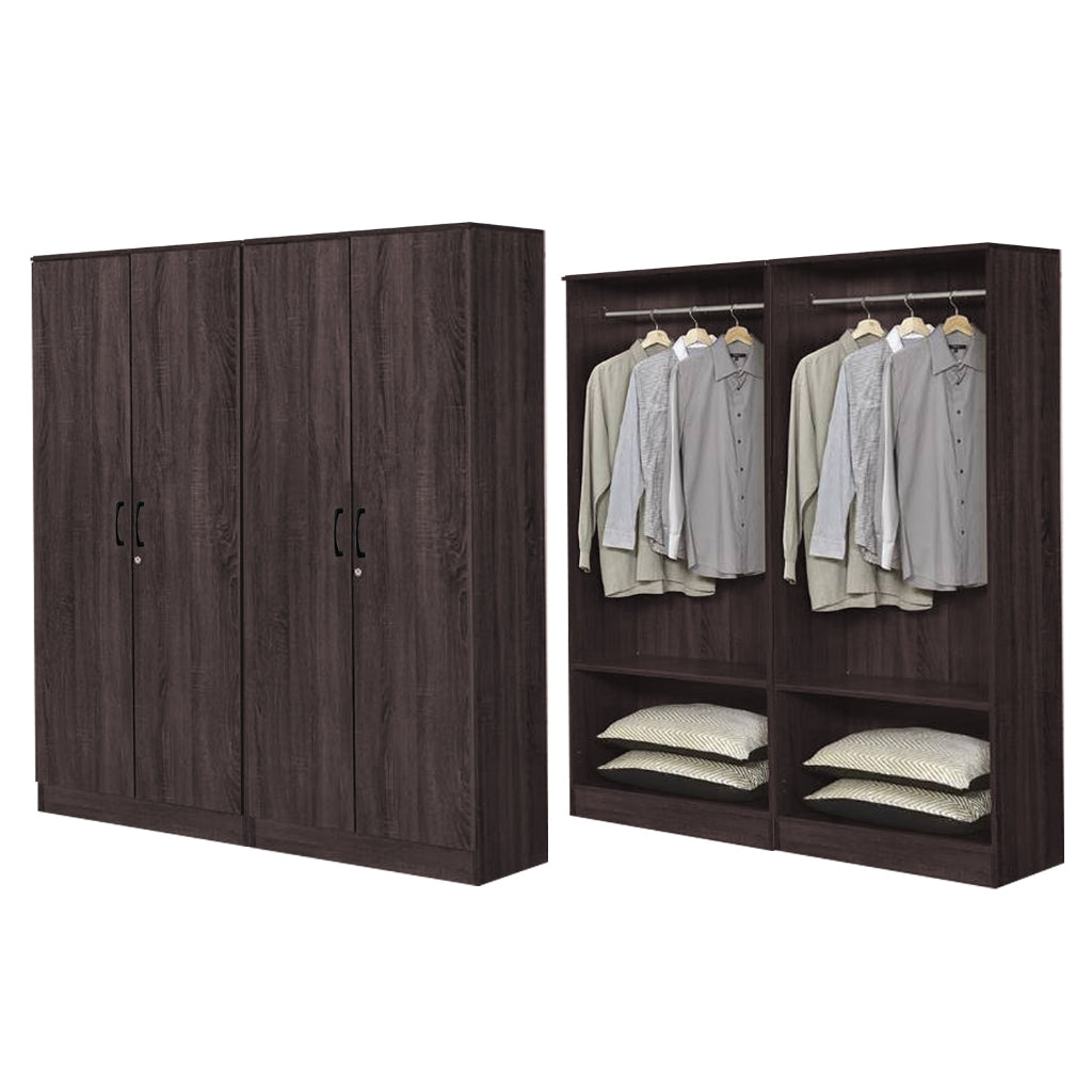 BERLIN Series 1/2/3/4/5 Doors Tall Wardrobe with Drawers and Top Cabinet in 6 Colours