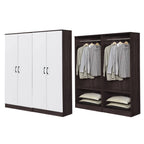 BERLIN Series 1/2/3/4/5 Doors Tall Wardrobe with Drawers and Top Cabinet in 6 Colours