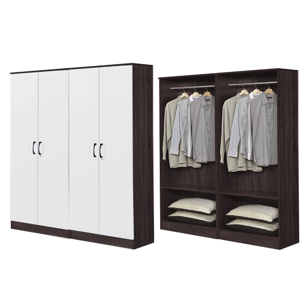 BERLIN Series 1/2/3/4/5 Doors Tall Wardrobe with Drawers and Top Cabinet in 6 Colours