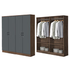 BERLIN Series 1/2/3/4/5 Doors Tall Wardrobe with Drawers and Top Cabinet in 6 Colours