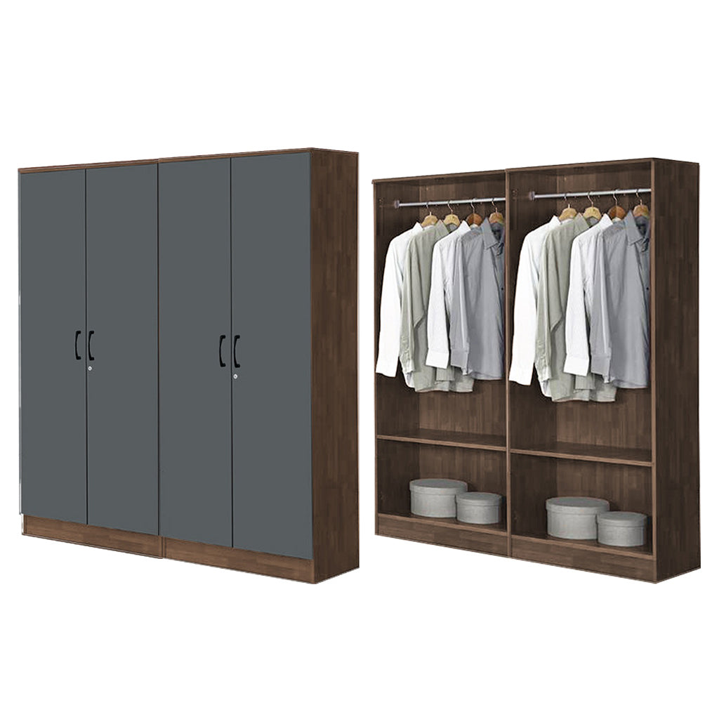 BERLIN Series 1/2/3/4/5 Doors Tall Wardrobe with Drawers and Top Cabinet in 6 Colours