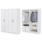 BERLIN Series 1/2/3/4/5 Doors Tall Wardrobe with Drawers and Top Cabinet in 6 Colours