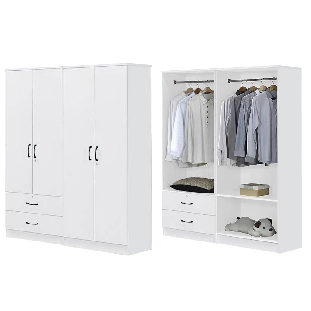 BERLIN Series 1/2/3/4/5 Doors Tall Wardrobe with Drawers and Top Cabinet in 6 Colours