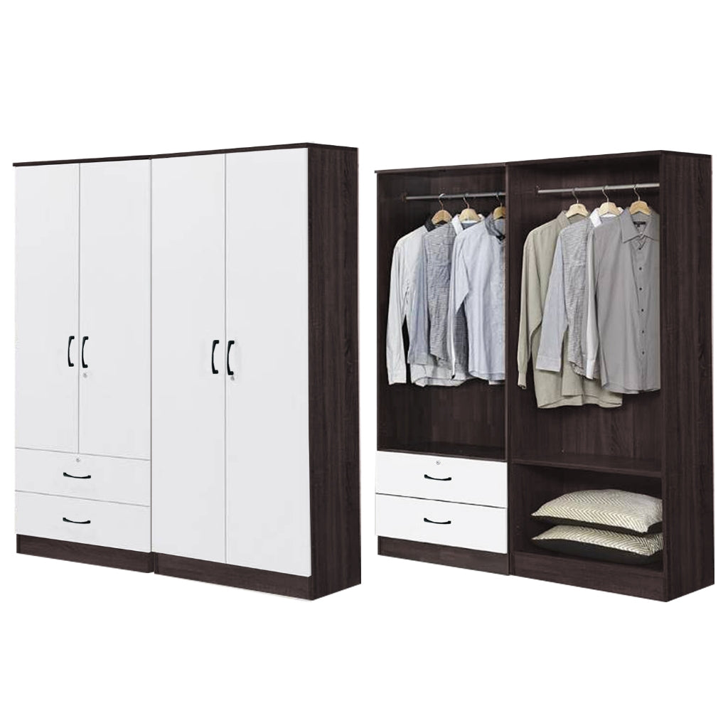 BERLIN Series 1/2/3/4/5 Doors Tall Wardrobe with Drawers and Top Cabinet in 6 Colours