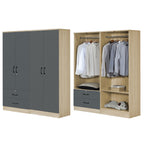 BERLIN Series 1/2/3/4/5 Doors Tall Wardrobe with Drawers and Top Cabinet in 6 Colours