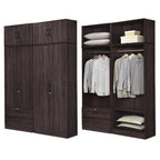 BERLIN Series 1/2/3/4/5 Doors Tall Wardrobe with Drawers and Top Cabinet in 6 Colours