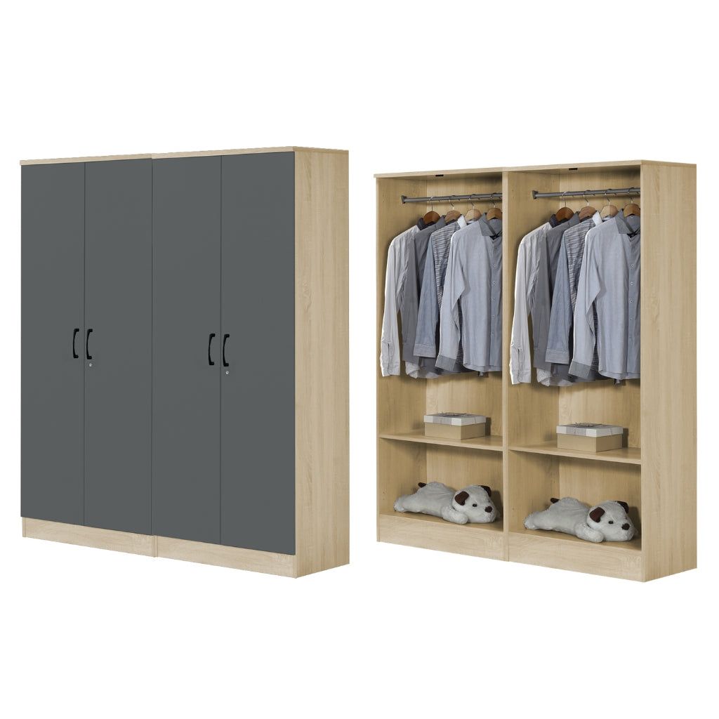 BERLIN Series 1/2/3/4/5 Doors Tall Wardrobe with Drawers and Top Cabinet in 6 Colours