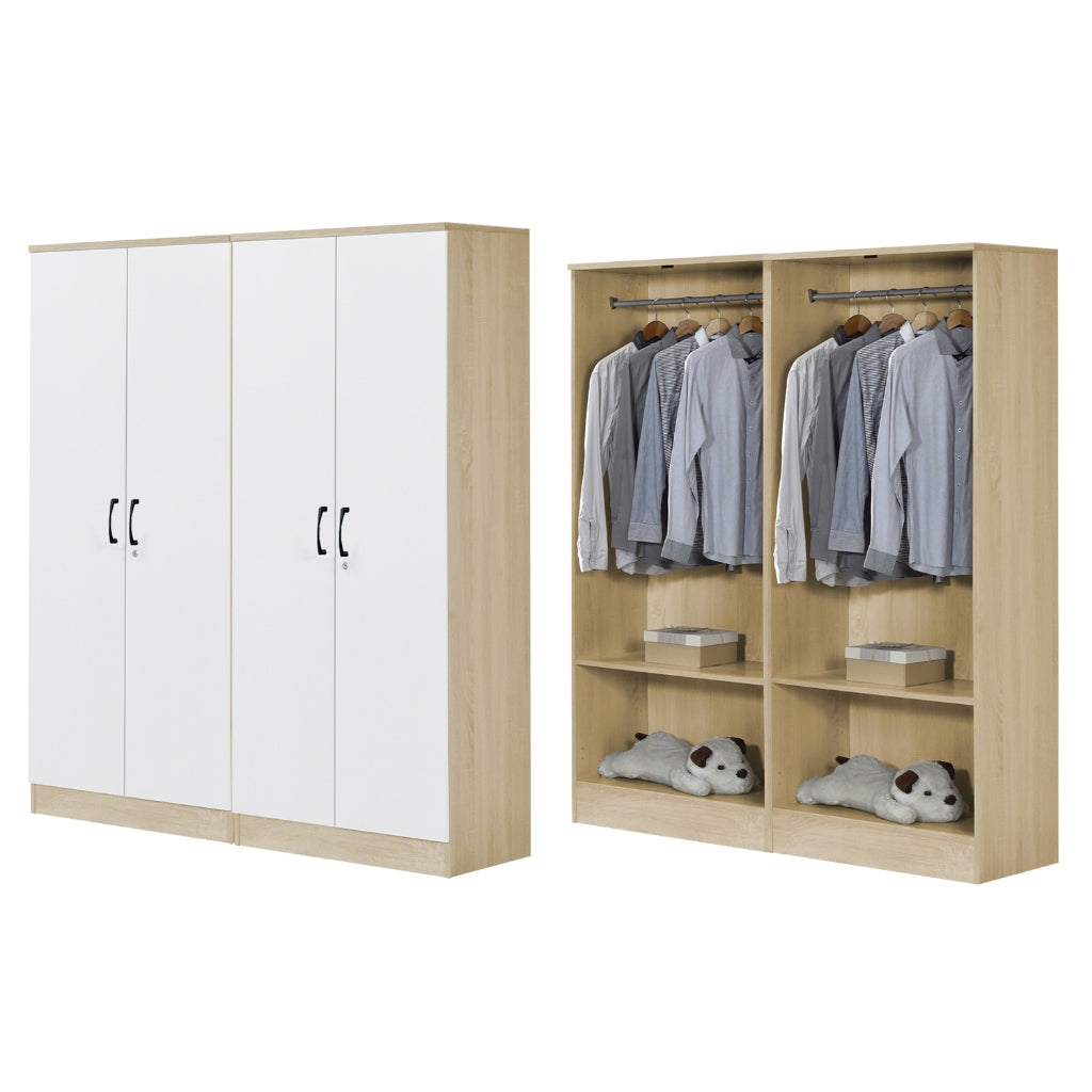 BERLIN Series 1/2/3/4/5 Doors Tall Wardrobe with Drawers and Top Cabinet in 6 Colours
