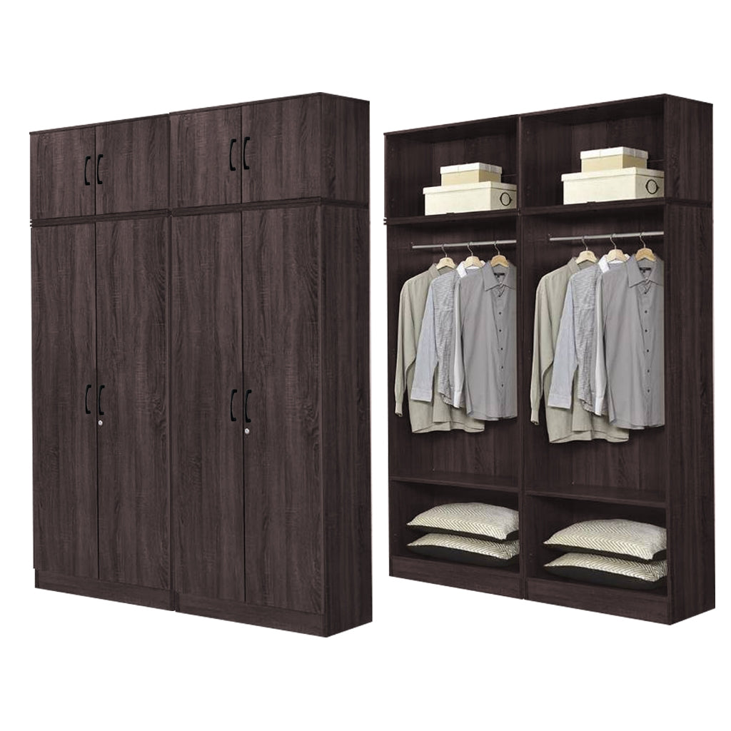 BERLIN Series 1/2/3/4/5 Doors Tall Wardrobe with Drawers and Top Cabinet in 6 Colours
