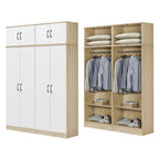 BERLIN Series 1/2/3/4/5 Doors Tall Wardrobe with Drawers and Top Cabinet in 6 Colours