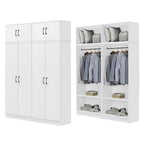 BERLIN Series 1/2/3/4/5 Doors Tall Wardrobe with Drawers and Top Cabinet in 6 Colours