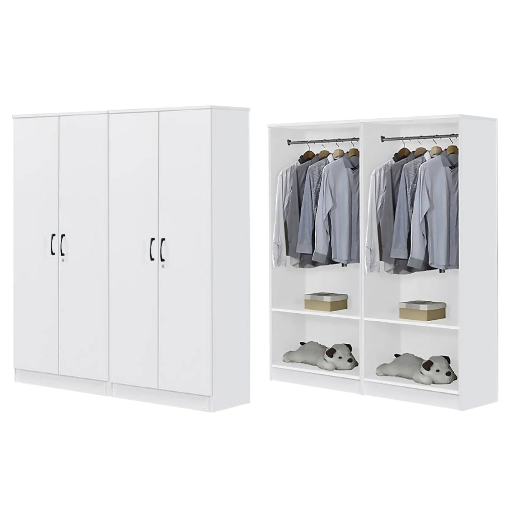 BERLIN Series 1/2/3/4/5 Doors Tall Wardrobe with Drawers and Top Cabinet in 6 Colours