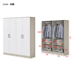 Poland Series 4 Door Wardrobe in Ivory & White Colour