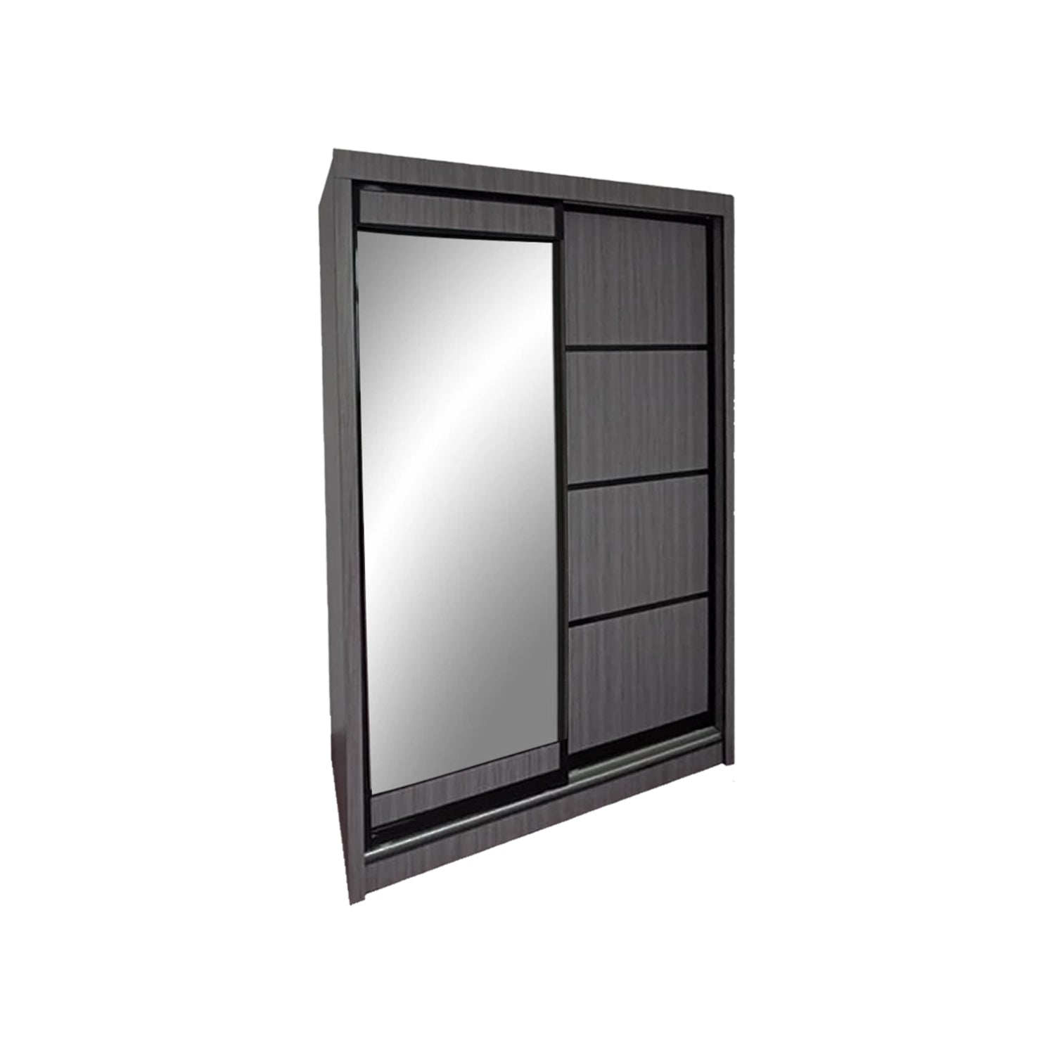 Hans Series 4FT/5FT 2-Door Sliding Door Wardrobe in White Wash or Black