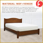 Ursula Wooden Bedframe Queen Size In Oak Colour with Mattress Option - MDF+Veneer Wood