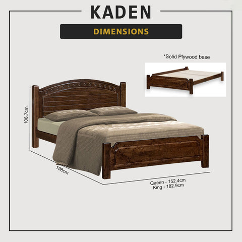 Image of Kaden Queen/King Solid Rubberwood Bed Frame w/ Underbed Space - With Mattress Option