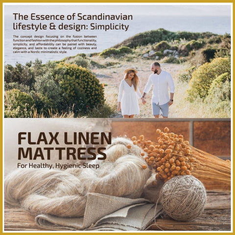 Image of King Koil Simplicity GENTLE 12.6" Mattress Flax Linen Collection - w/ Pillow