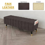 Moon Long Bench Chair High Density with Side Storage - 8 Colours