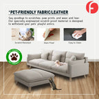 Faxon 3-Seater Sofa with Stool in 47 Colour - w/ PetFriendly Scratch Resistant Option