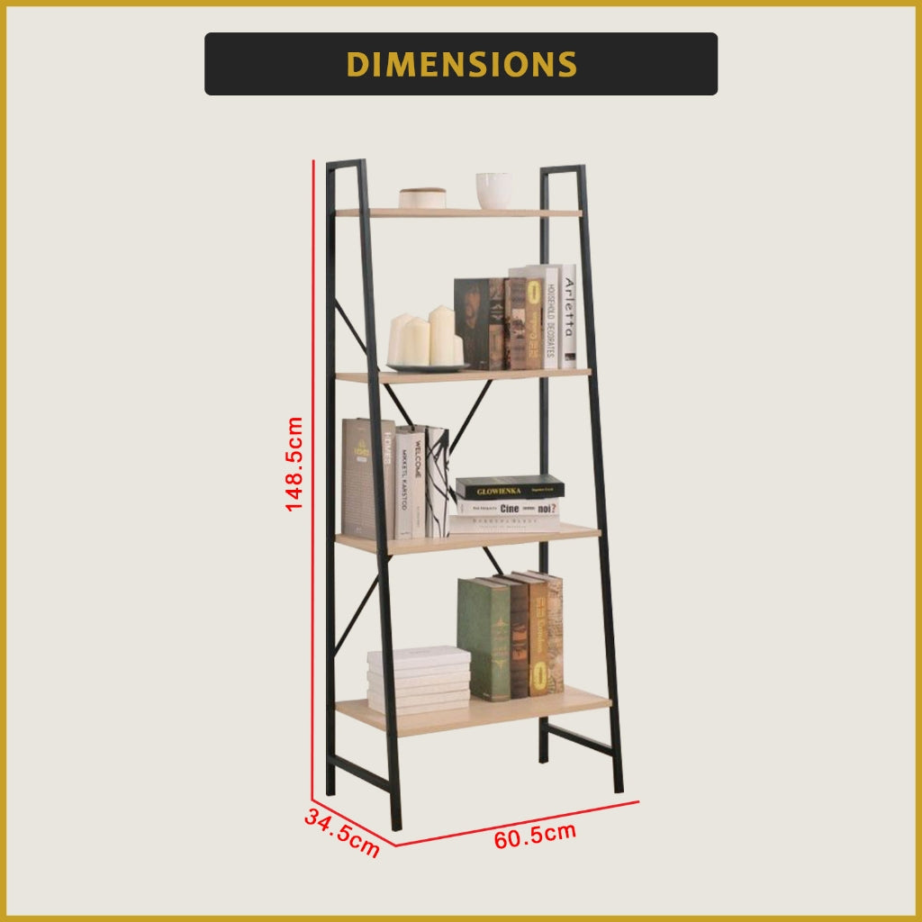 Grady 4-Layered Display Shelf Multi-Layered Display Rack Open Bookshelf