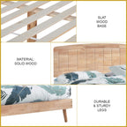 Venus Wooden Bedframe Queen/King Size In 2 Colours with Mattress Option - Solid Wood