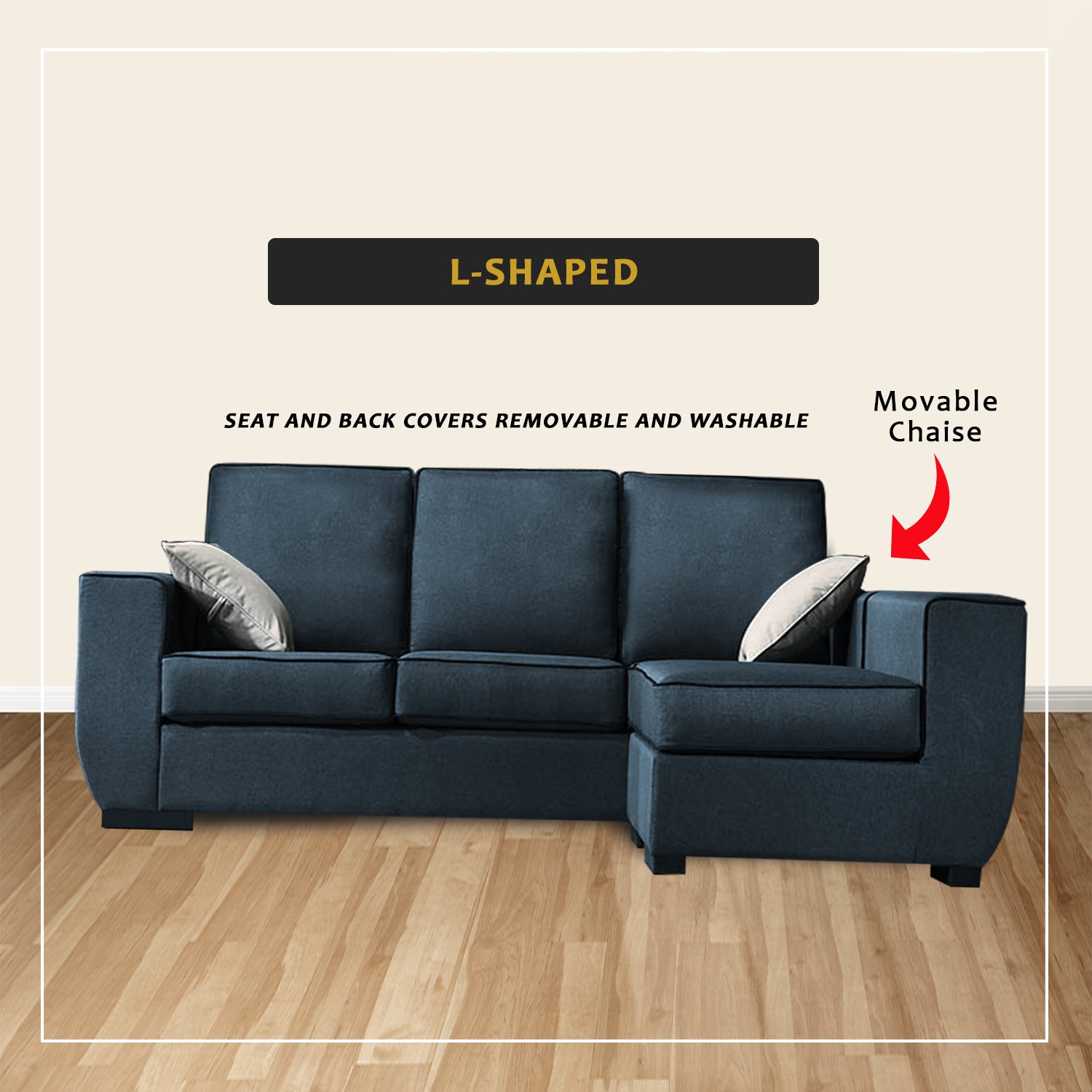 Perez Series Fabric/Leather / PetFriendly Fabric 1/2/3/ L-Shape Sofa