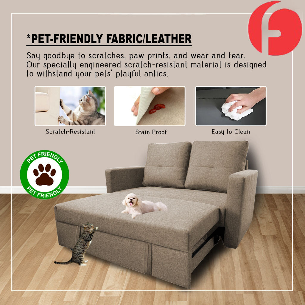 Peyton 2-Seater Sofa Bed High Density Comfortable with PetFriendly Options in 48 Colours