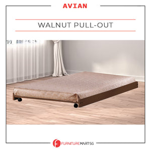 Avian Single/Super Single Pull-Out Bed Frame Solid Plywood Base in White, Cappucino, Cherry Colour