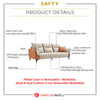 Saffy Fabric 3-Seater / 4-Seater Sofa with Ottoman w/ Pet-Friendly Option