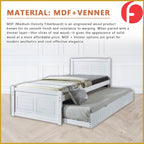 Delia Pull-Out Bed Frame Slatted Wood Base with Pull-out Bed w/ Mattress Option