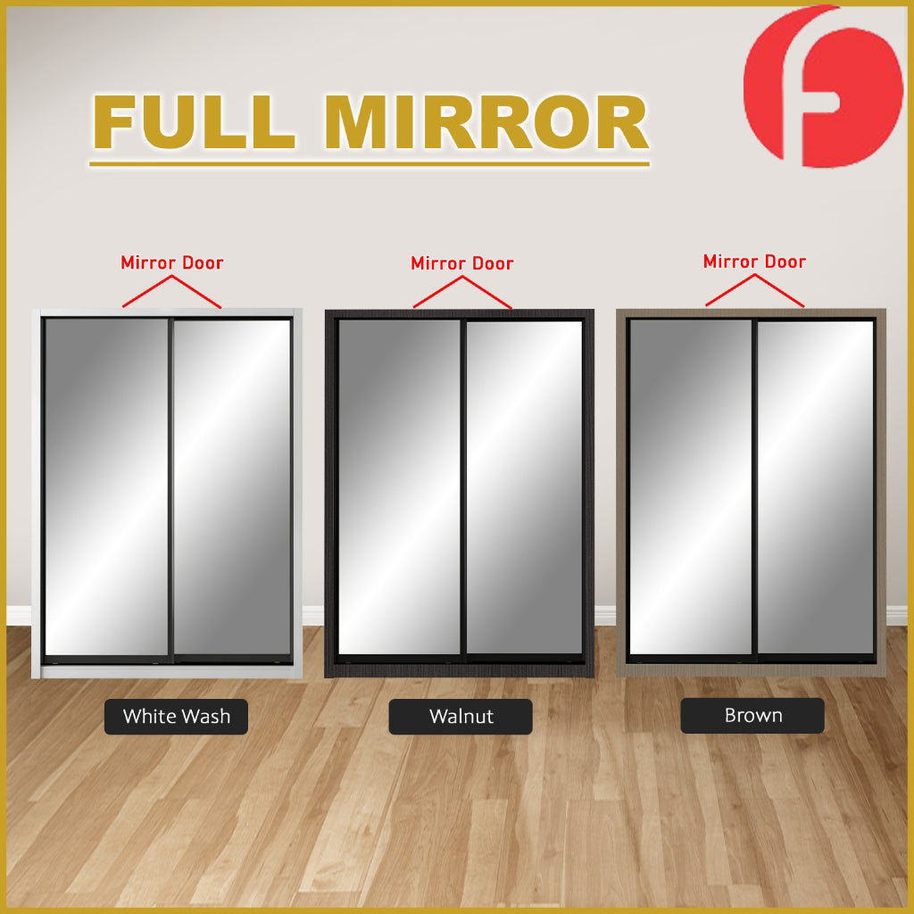 Malta Series 4/5/6/8x8FT 2-Door Sliding Door Wardrobe with Mirror Door in 3 Colours