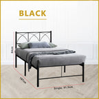 Jenie Single Size Metal Bed Frame in White, Black - W/ Mattress Option
