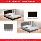 Rabby Series 1 Divan Bed Frame Faux Leather Dark Brown, Grey Colour- All Sizes Available