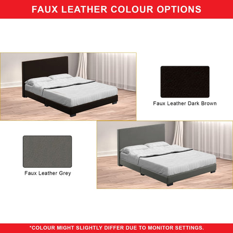 Image of Rabby Series 1 Divan Bed Frame Faux Leather Dark Brown, Grey Colour- All Sizes Available