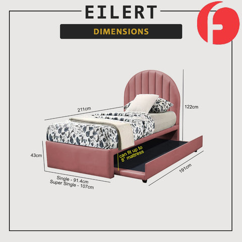 Image of Eilert Single./Super Single Pull-Out Bed Frame w/ PetFriendly & Mattress Option
