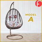 Fiona Series 1 Swing Chair Living Room Garden or Balcony Chair Synthetic Rattan w/ Steel Legs