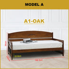 Felix Single Daybed Bed Frame Slatted Wood Base MDF+Veneer w/ Mattress Option