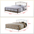 Suzana Series 3 Metal Bed Frame White In Queen Size