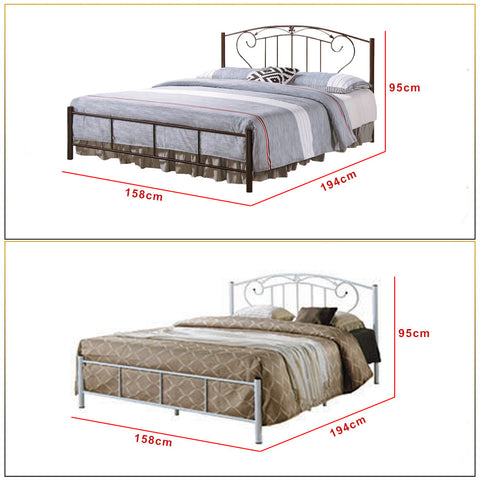 Image of Suzana Series 3 Metal Bed Frame White In Queen Size