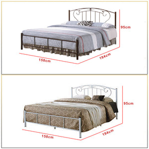 Suzana Series 3 Metal Bed Frame White In Queen Size