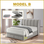 Lewyn Storage Bed Frame with Drawers - PetFriendly Scratch Resistant Option