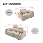 Manny 1/2/3/4-Seater Sofa with Stool Storage & Cup Holder w/ Pet-Friendly Option