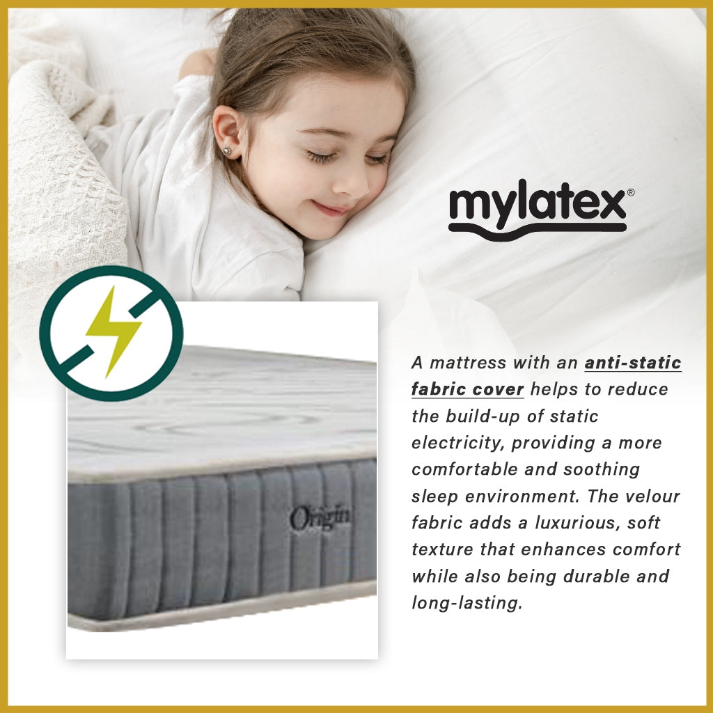 MyLatex 8" Origin Mattress Natural Latex & Anti-Static Fabric - All Sizes Available