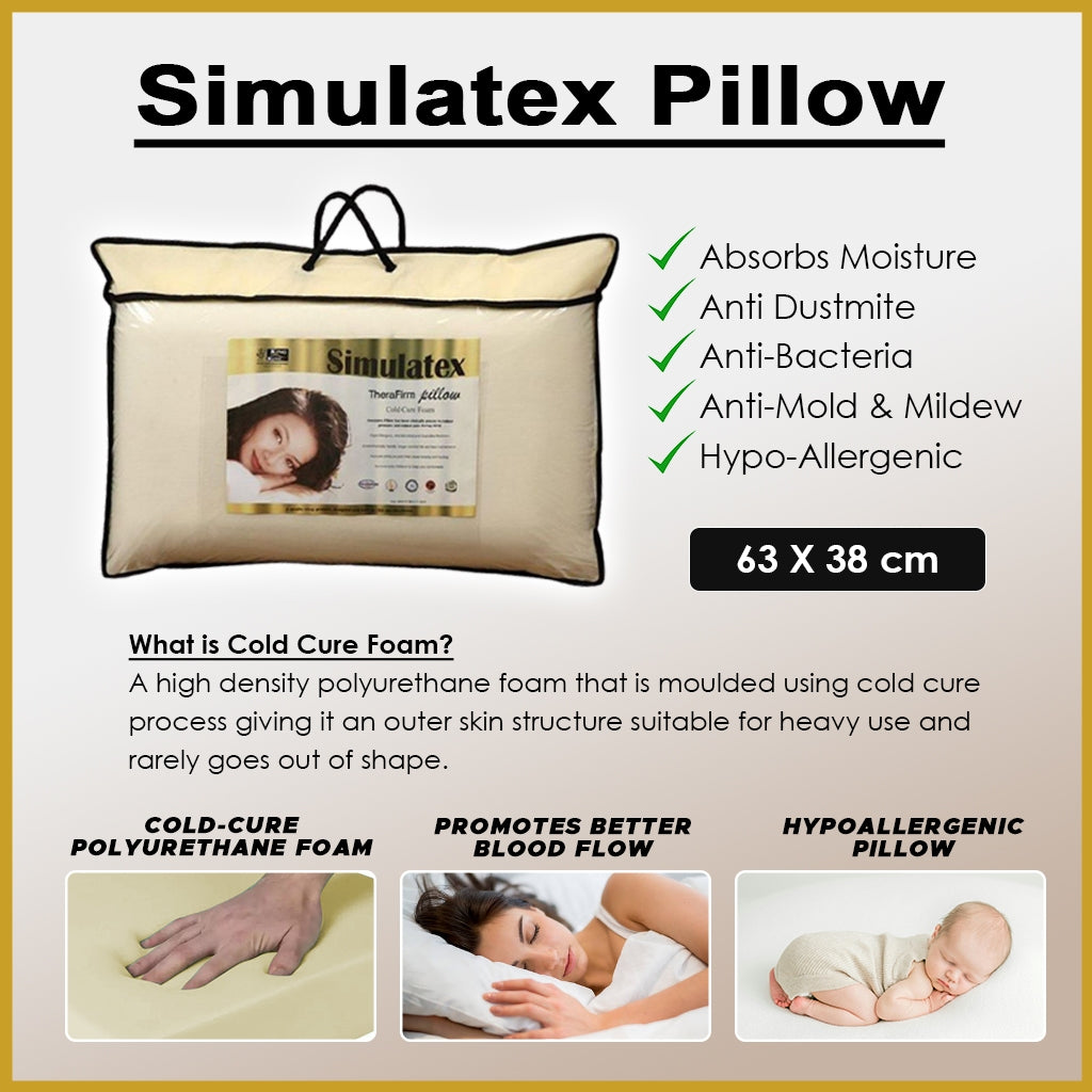King Koil Hotel Grade Pillow Collection - Simulatex Pillow , Firm Support for Neck and Spine.