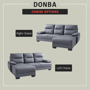 Donba Left/Right L-Shaped Sofa Pet-Friendly Leather Scratch-Proof & Claw-Proof in Grey Colour