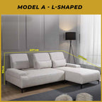 Veeta Model A 3-Seater Sofa Collection with L-shaped - PetFriendly w/ Pushback Function
